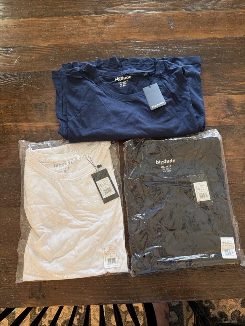 Big Dude T-Shirts Set of 3 - Navy, White, Black - 3XLT - NWT